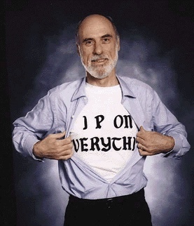 Vint Cerf reveals his shirt: "IP on everything"